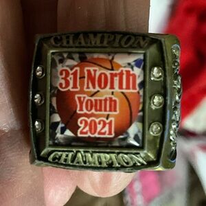 Champion 31 North Youth 2021 Basketball Heavy Gold Toned Ring Size 6.5